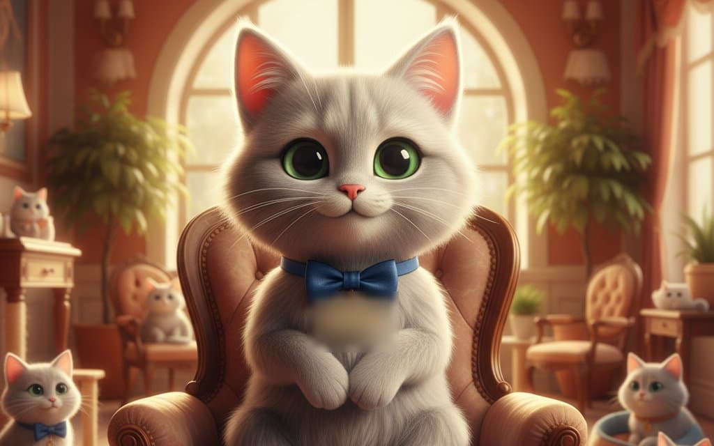 シルバーキャットのイメージキャラクター(銀色の猫)